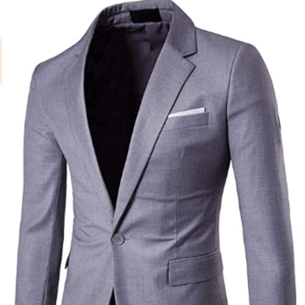 Men's Suit Jacket One Button Slim Fit Sport Coat